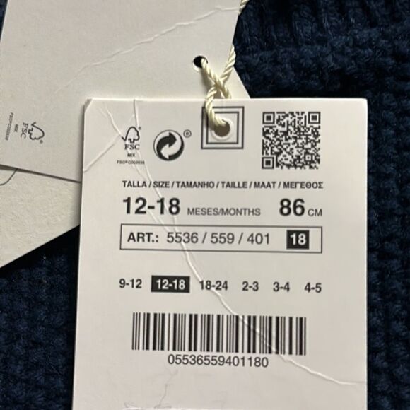 ZARA Kids | Navy | RICE STITCH SWEATER - Picture 6 of 7
